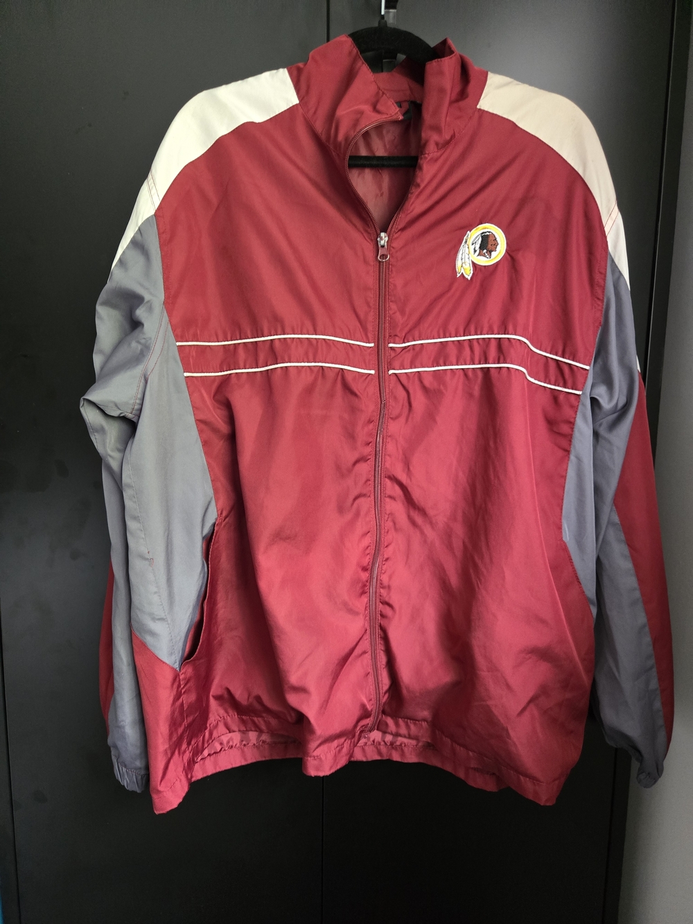 Washington Redskins Vintage Team Windbreaker Jacket - Burgundy & Gray